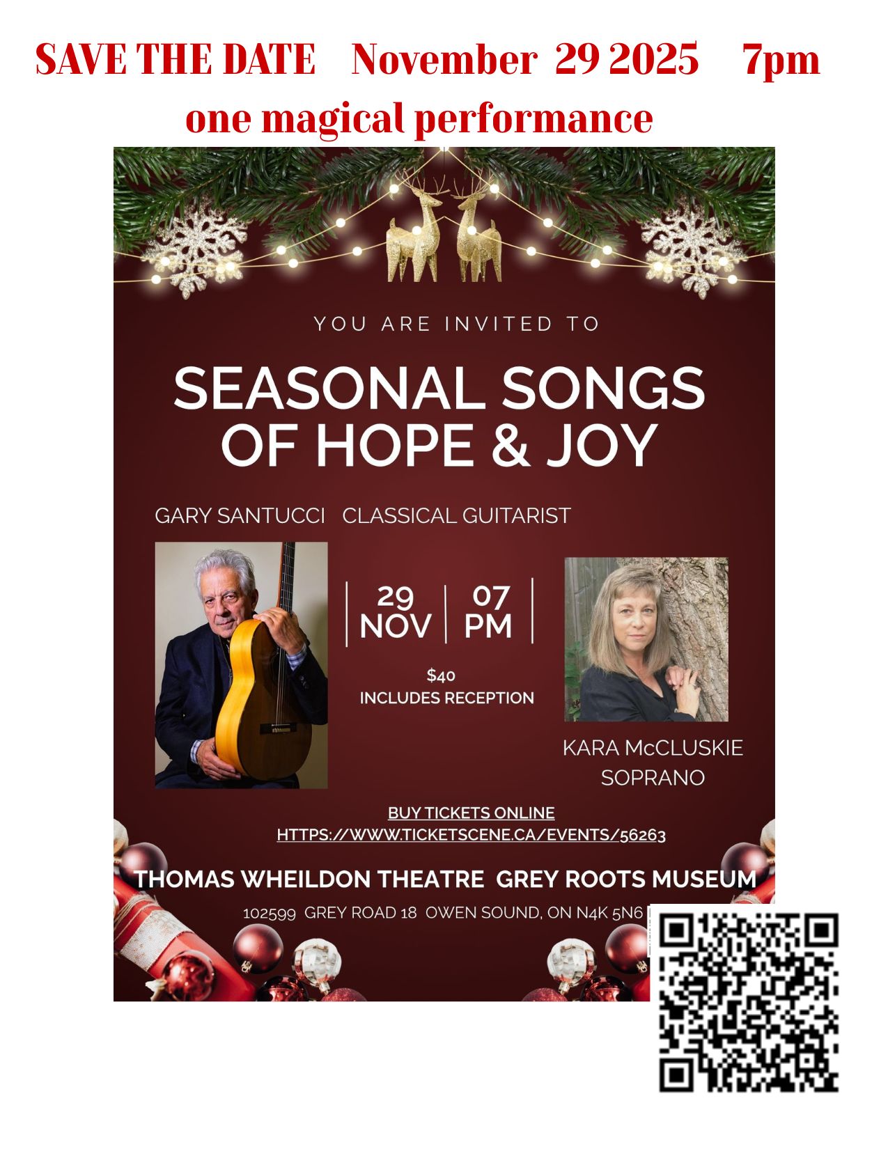 Event image Seasonal Songs of Hope and Joy on NOVEMBER 29 at 7PM